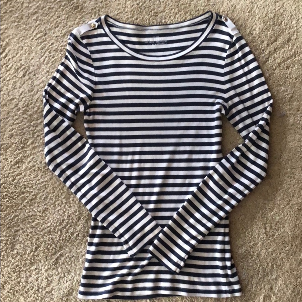 JCrew Perfect Fit Long Sleeve Striped Tee- Size M